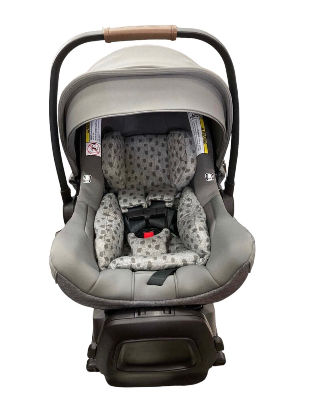 Infant Car Seat Carrier in Gray with Patterned Liner
